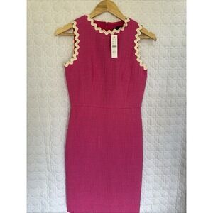 NWT J. Crew Sheathed Tweed Dress Size 0 Sleeveless Preppy Classy Country Club